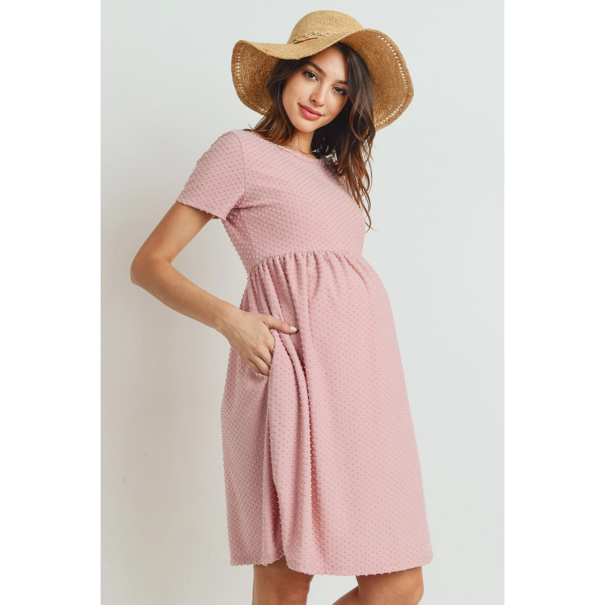 Blush Dot Maternity Dress – Little Trends Boutique