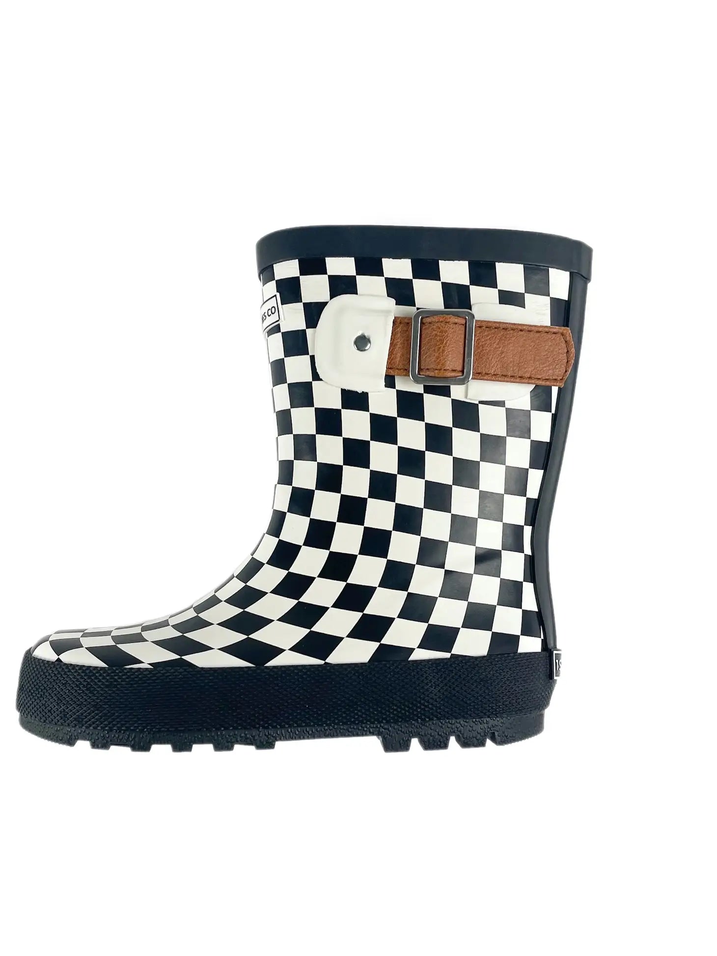 Black and white clearance checkered rain boots