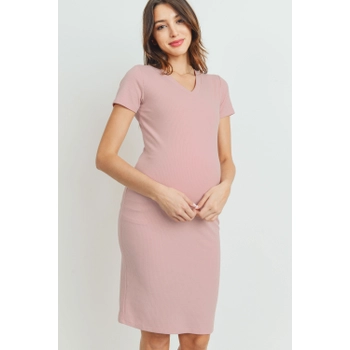 MIDI SOLID MATERNITY DRESS in Mauve – Little Trends Boutique